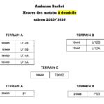Heures des matchs à domicile