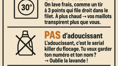 Consignes de lavage des articles de la boutique
